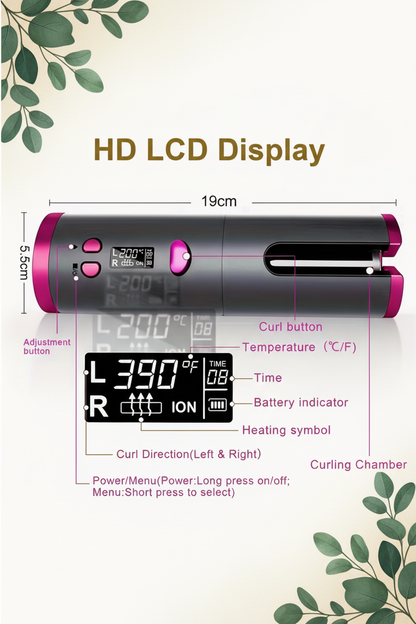 Auto Curler HD LCD Infographic - Elegant Brand Theme