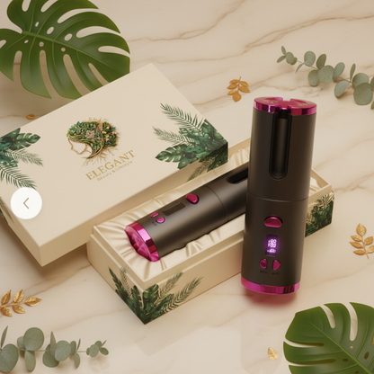 Cordless Auto Curler - Elegant Brand Theme with Box